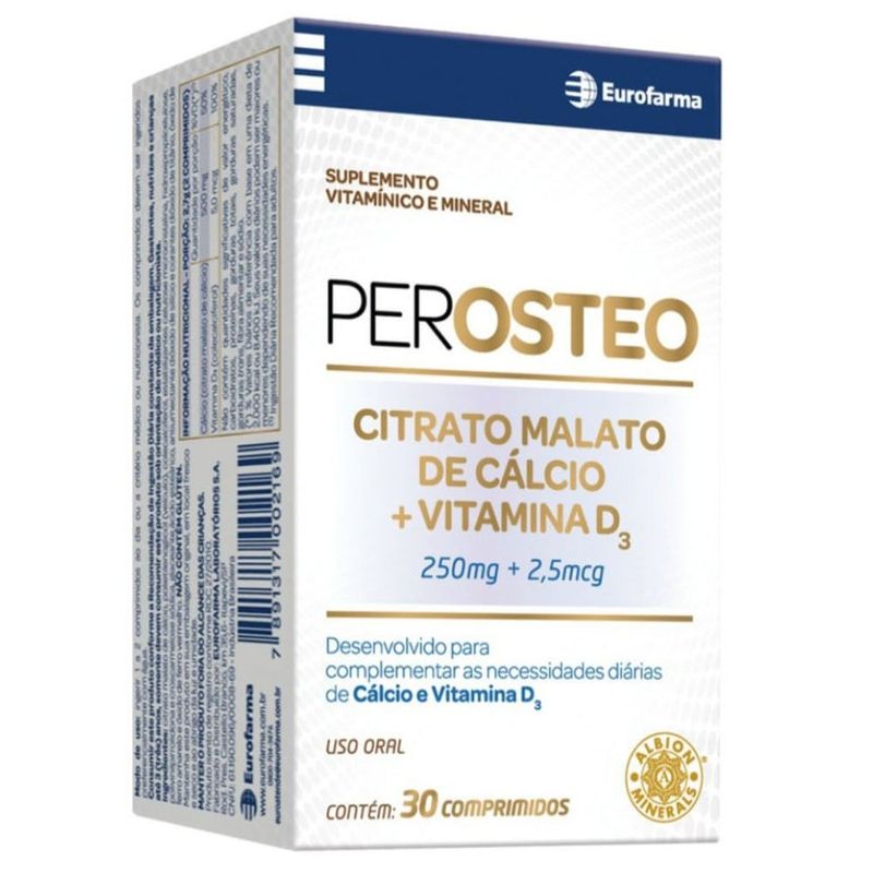 suplemento vitamínico perosteo 30 comprimidos eurofarma