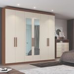 guarda-roupa 6 portas 2 gavetas herval com espelho ph18044