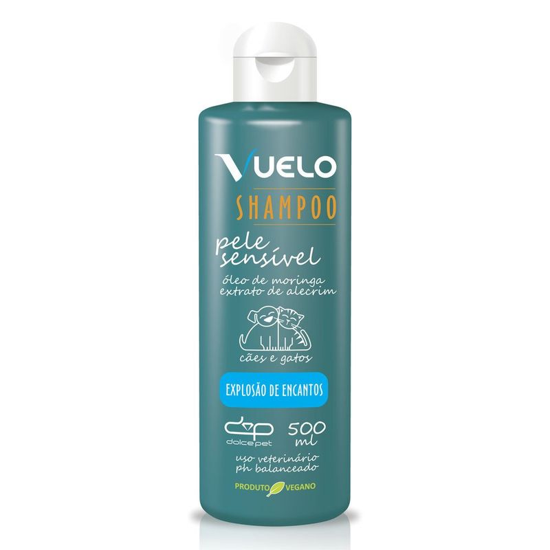 shampoo pele sensível para cães e gatos vuelo explosão de encantos 500ml (mp)