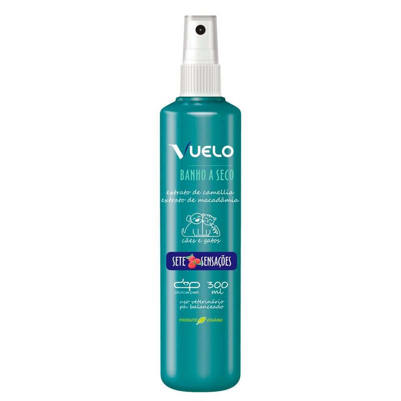 shampoo banho seco para cães e gatos vuelo sete sensações 300ml (mp)