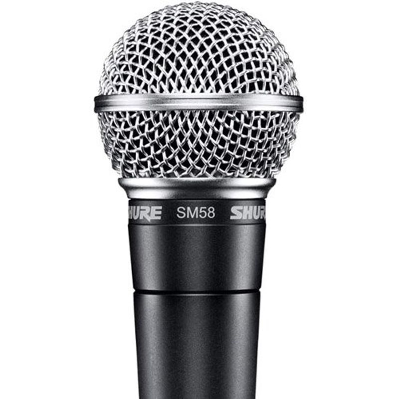 microfone vocal dinâmico profissional xlr shure preto sm58-lc a-bi