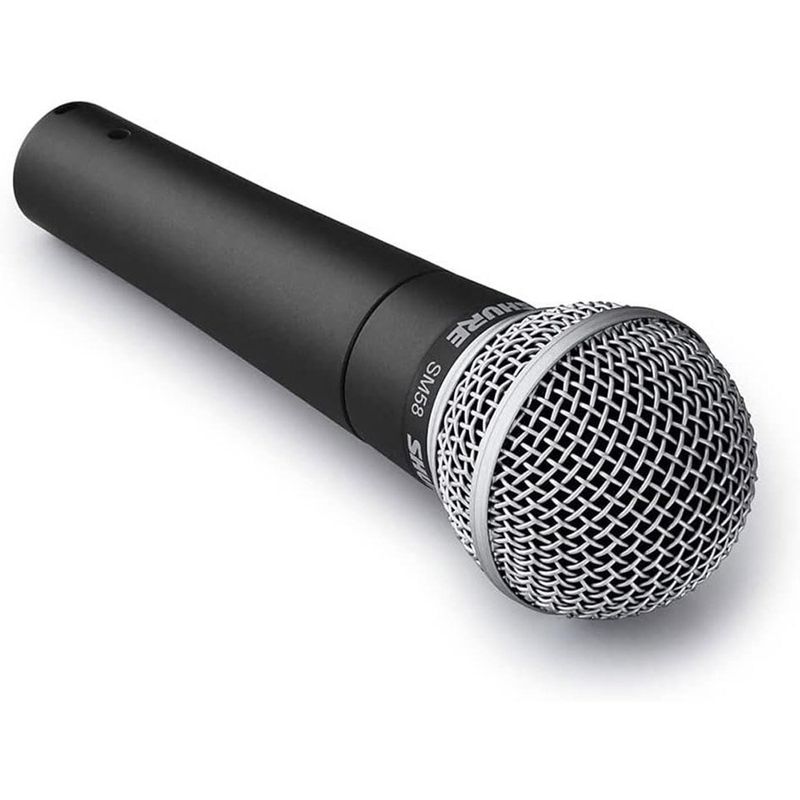 microfone vocal dinâmico profissional xlr shure preto sm58-lc a-bi