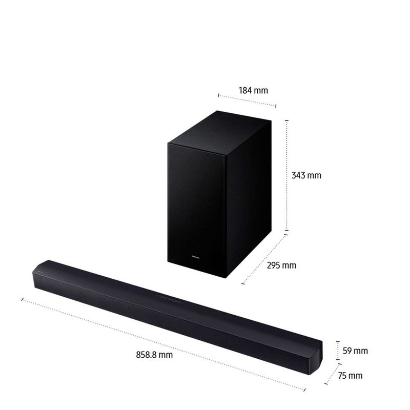 soundbar 2.1 canais suwoofer b-series samsung hw-b450f