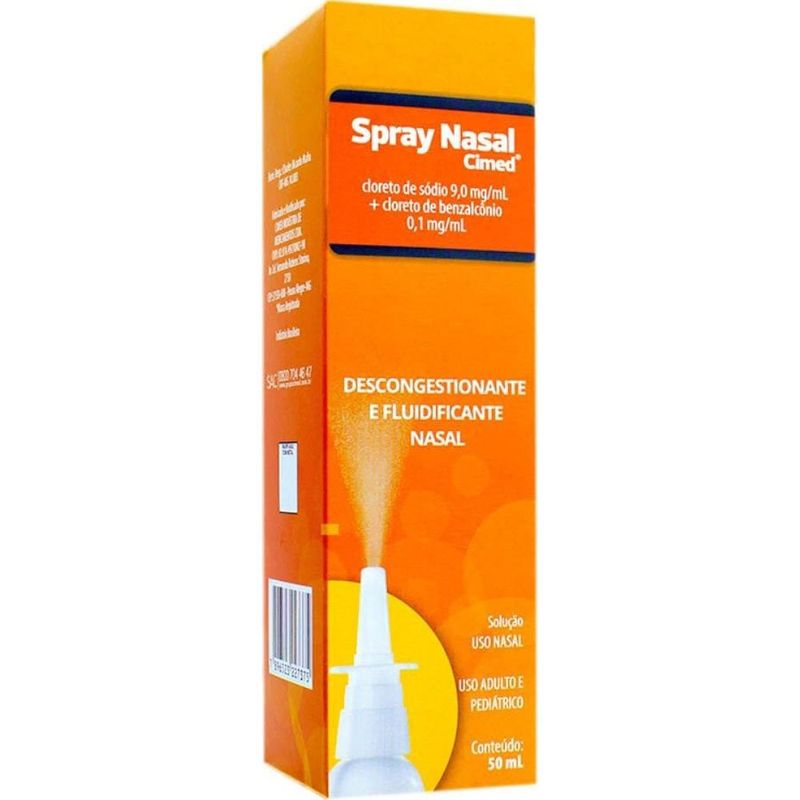 spray descongestionante nasal cloreto de sódio 9mg + cloreto de benzalcônio 0,1mg 50ml solução cimed