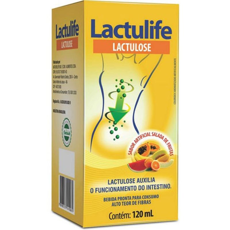 lactulife lactulose 667mg 120ml solução oral sabor salada de frutas natulab