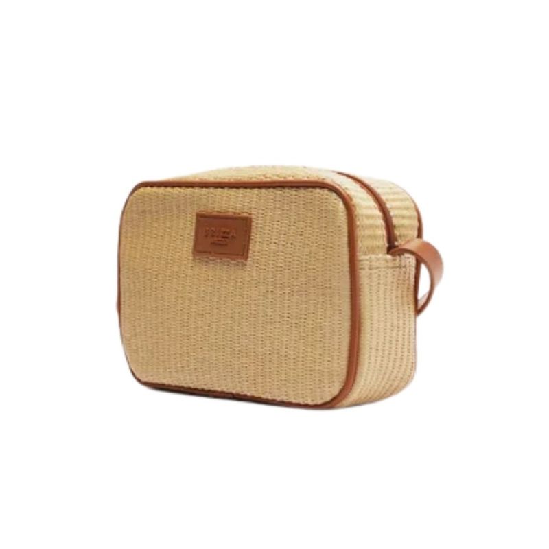 bolsa tiracolo brizza arezzo pequena palha marrom (mp)