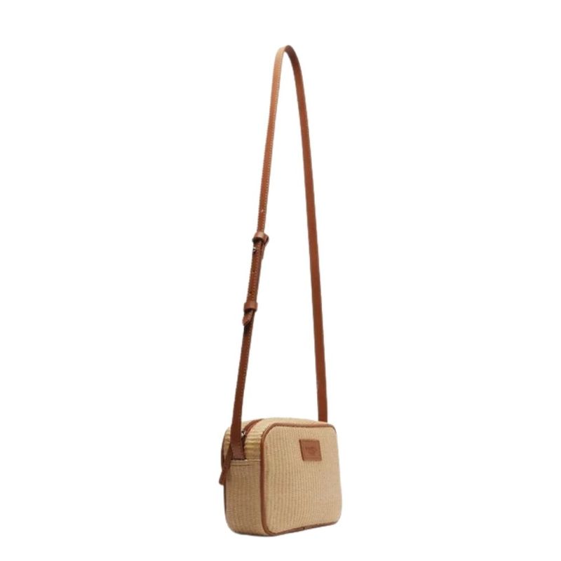 bolsa tiracolo brizza arezzo pequena palha marrom (mp)