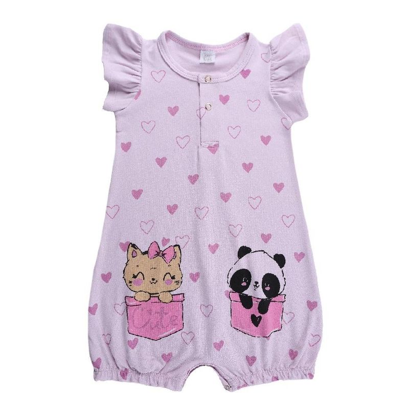 macacão curto baby gijo m coração lilás (mp)