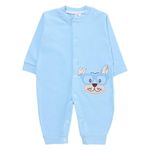 macacão longo baby bee m botão dog azul claro (mp)