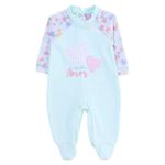 macacão longo bebê din don m coração verde (mp)