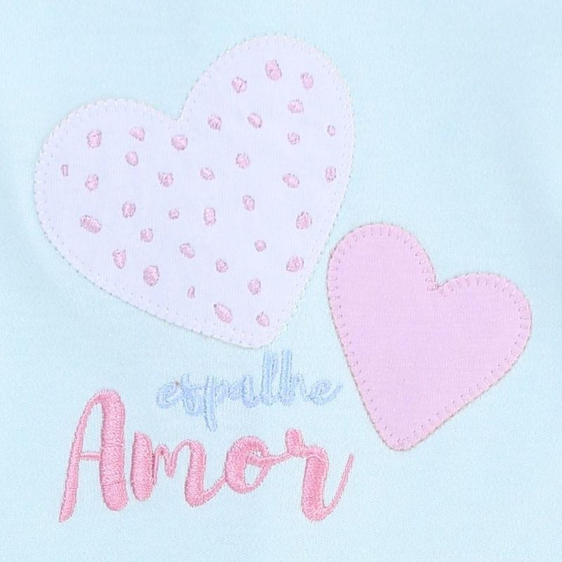 macacão longo bebê din don m coração verde (mp)