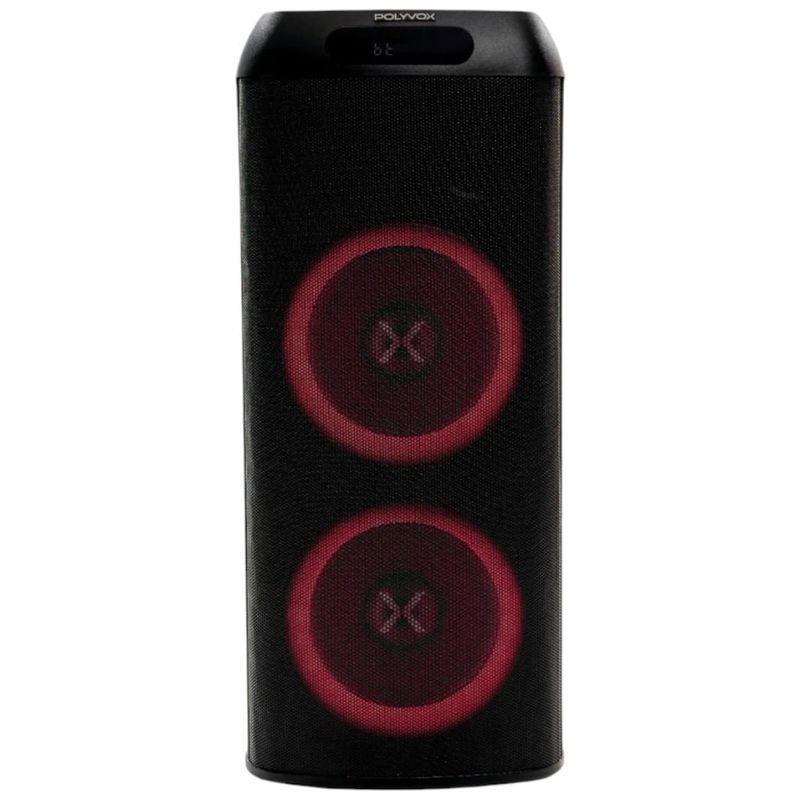caixa de som amplificada polyvox bluetooth torre 1.500w preta xt-800t