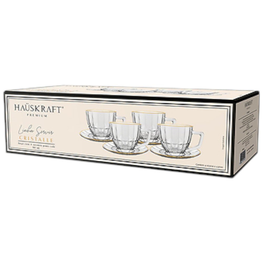 Jogo de Xícaras Hauskraft 4 Peças 90ml JGXC-129GD