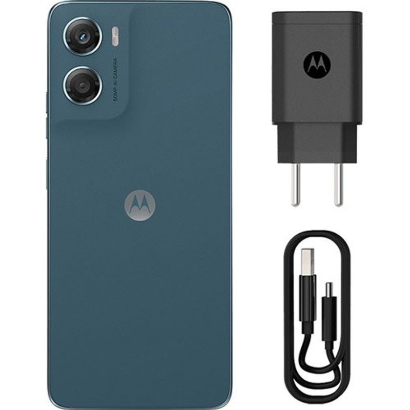 smartphone motorola g06 azul 128gb tela 6.9" câmera 50mp 4gb ram