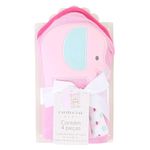 kit toalha com capuz camesa 4 peças estampa elefante (mp)