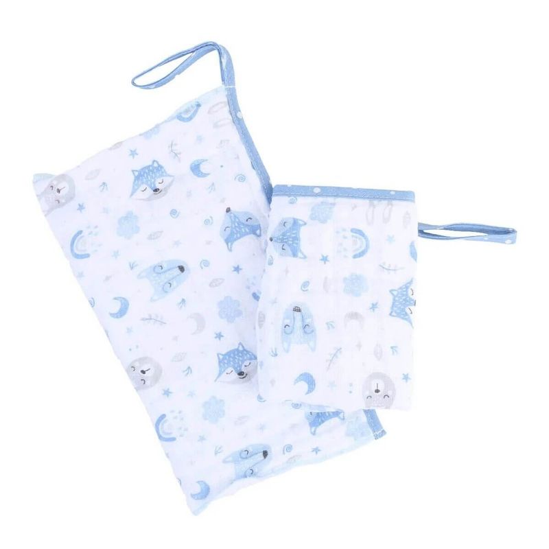 pano de boca baby gijo animais 2 peças azul (mp)