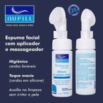 espuma de limpeza facial com aplicador e massageador nupill nano hyaluronic 150ml