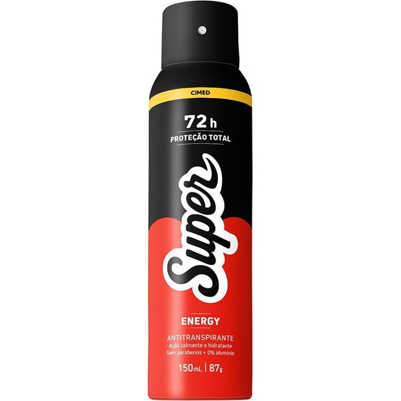 desodorante antitranspirante aerosol cimed super energy 150ml
