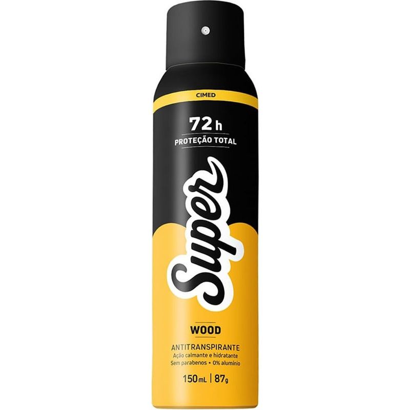 desodorante antitranspirante aerosol cimed super wood 150ml