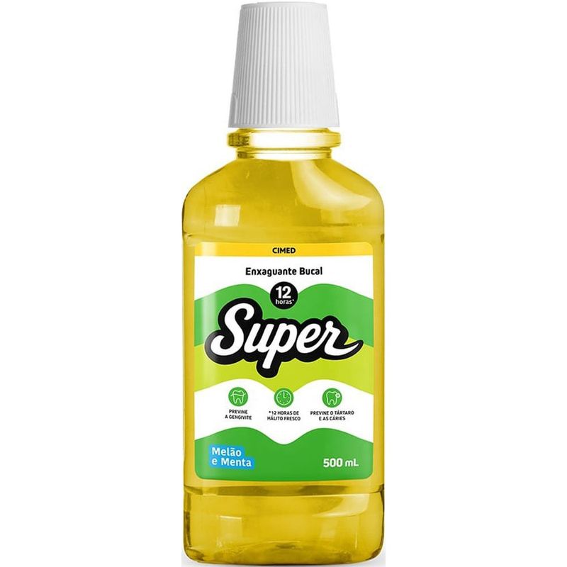 enxaguante bucal cimed super sabor melão e menta 500ml