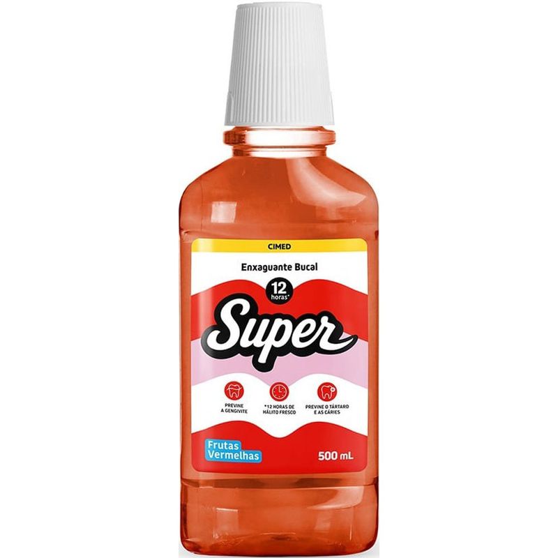 enxaguante bucal super sabor frutas vermelhas 500ml