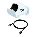 base carregadora hyperx para controle sem fio ps5 usb-c branco (mp)