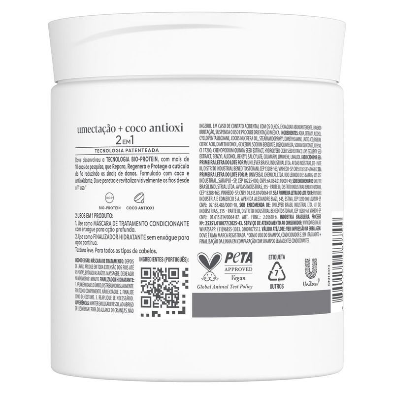 máscara capilar dove ritual de reparação 500g