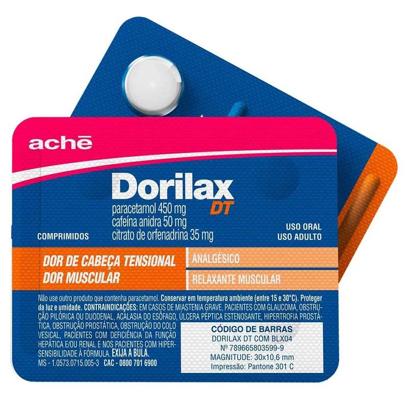 dorilax dt 450mg 50mg + 35mg 4 comprimidos