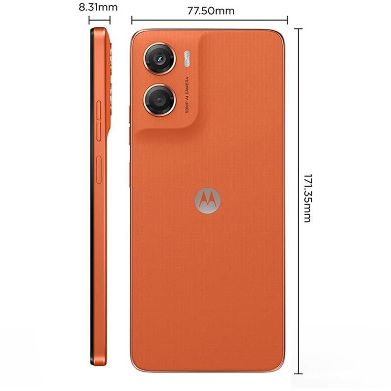 smartphone motorola g06 laranja 128gb tela 6.9" câmera 50mp 4gb ram