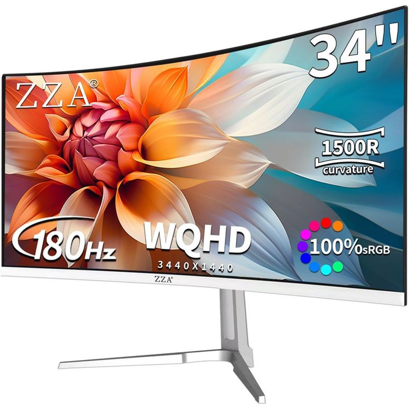 monitor gamer curvo 34" zza z34b branco a-bi
