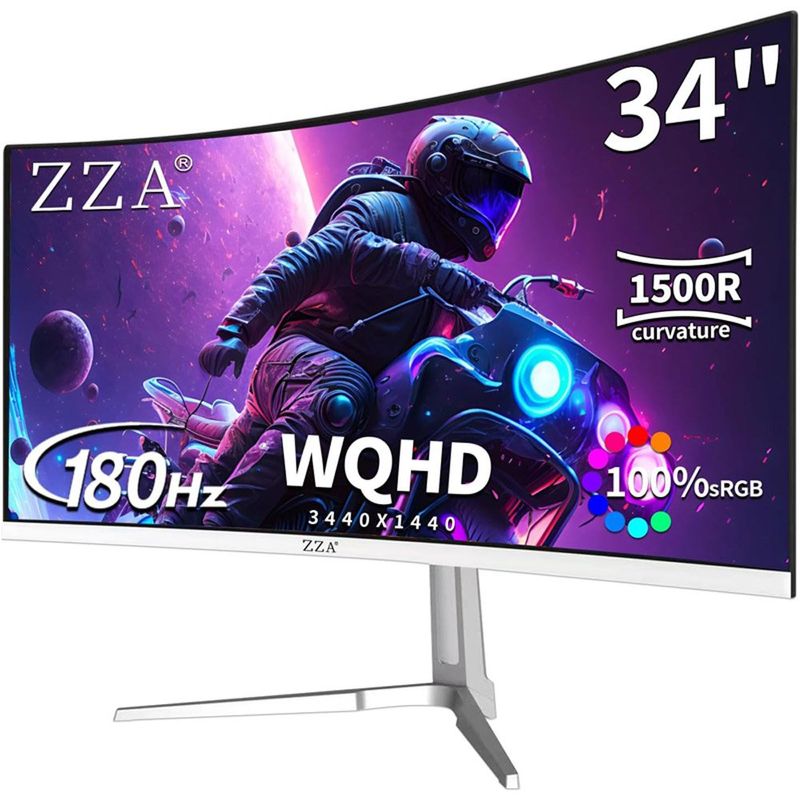 monitor gamer curvo 34" zza z34b branco a-bi