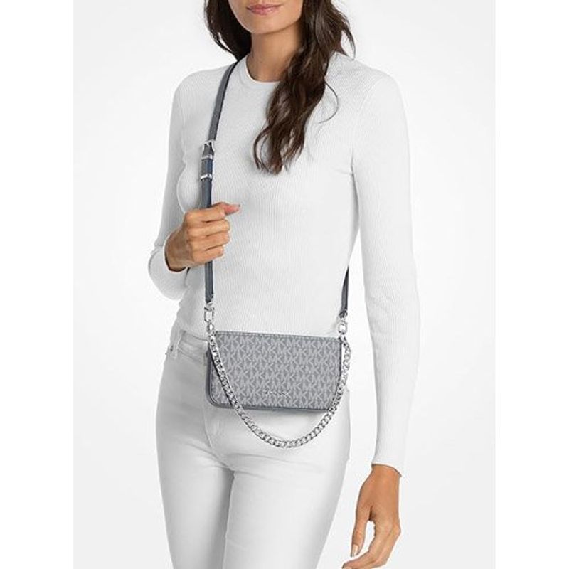 bolsa transversal pequena michael kors cinza a-bi