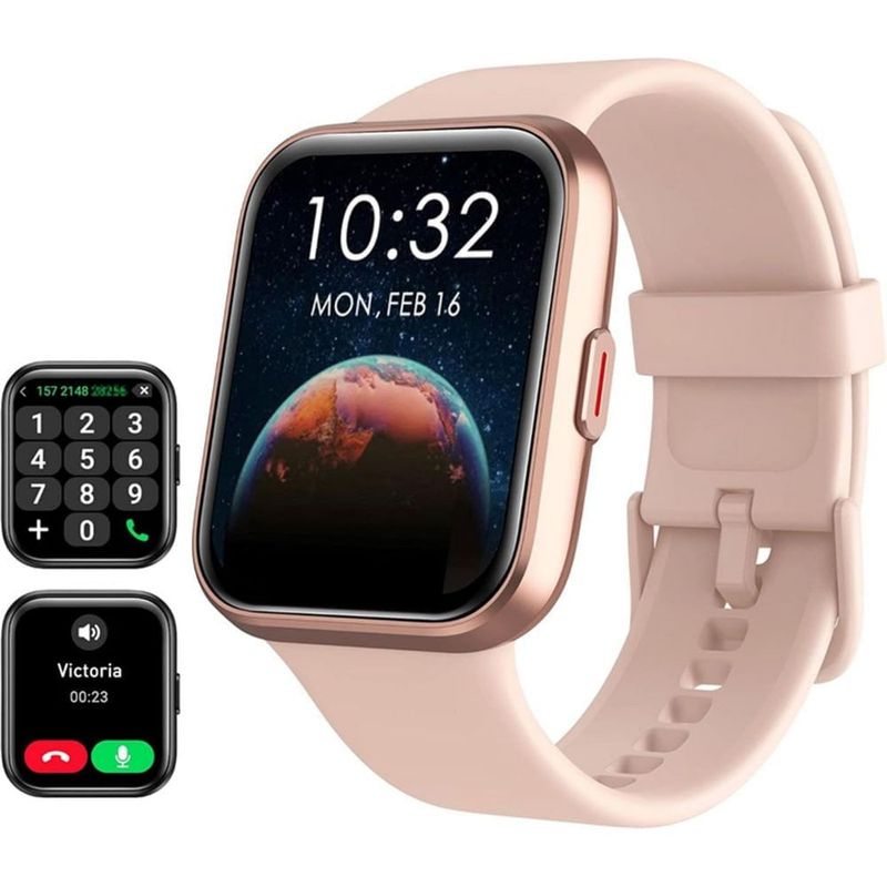 relógio inteligente ip68 tela 1,8 com alexa tensky rosa a-mbi