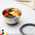 bowl tramontina cucina de aço inox com tampa silicone 1,5l (mp)