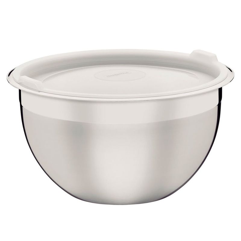 recipiente tramontina cucina de aço inox com tampa para preparar e servir 20cm 3l (mp)