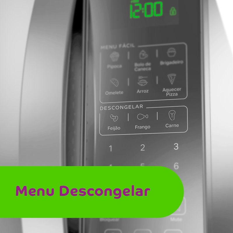 micro-ondas consul 32 litros espelhado menu fácil cinza cms46ar