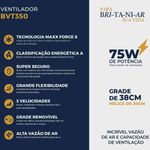 ventilador de coluna britânia max force preto bvt350