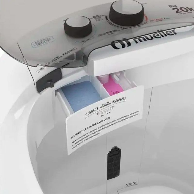 máquina de lavar 20kg mueller big semiautomática 127v branca 610000609