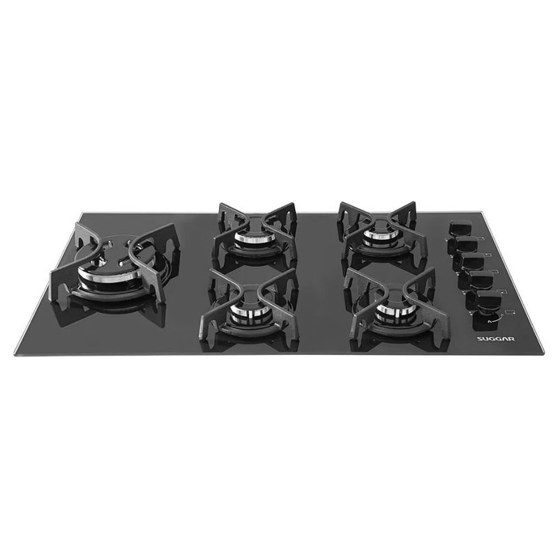cooktop suggar 5 bocas a gás preto fg5305fvp (mp)