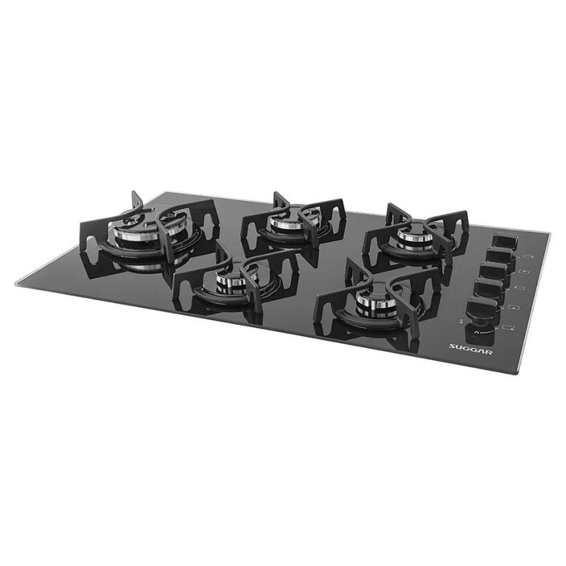cooktop suggar 5 bocas a gás preto fg5305fvp (mp)