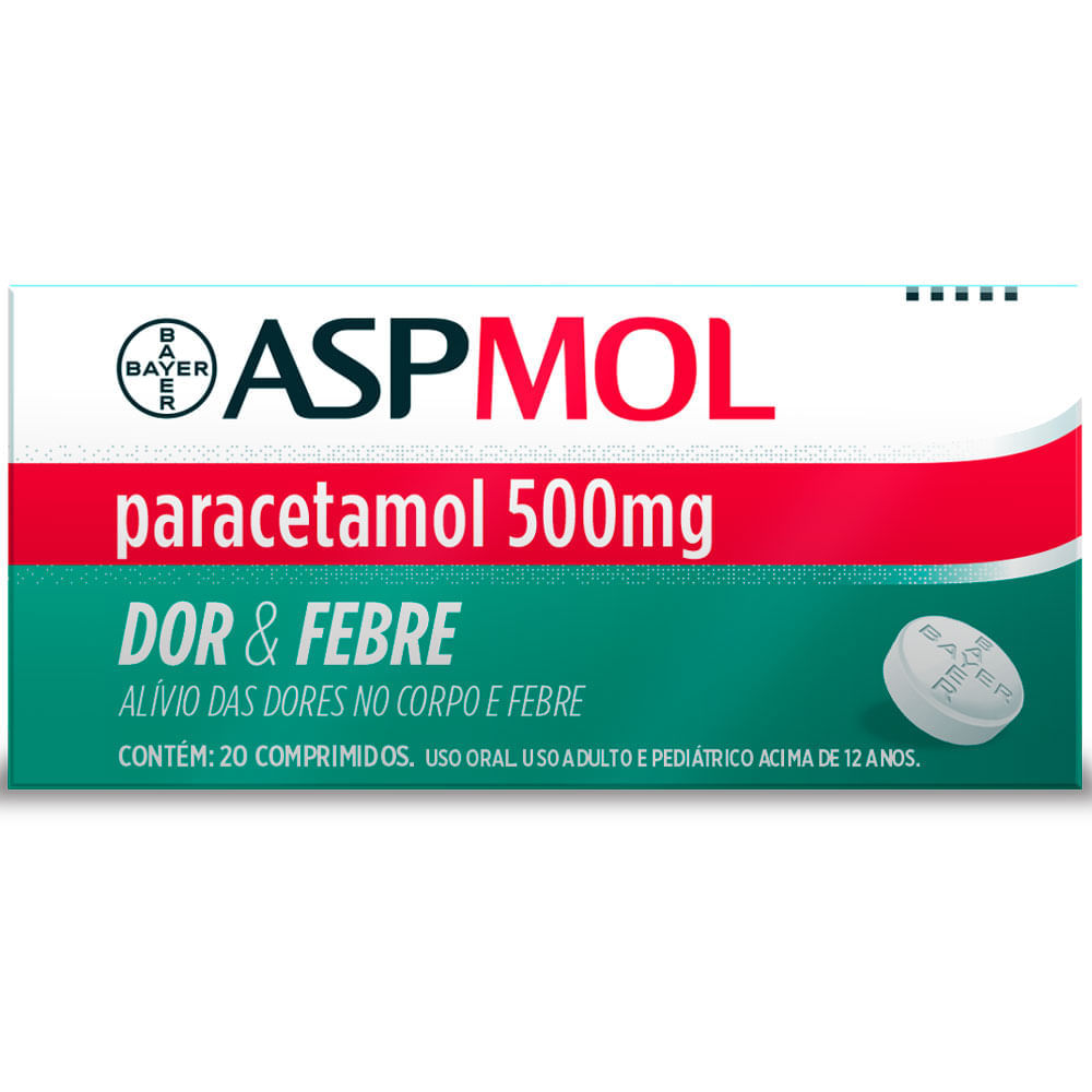 Aspmol 500mg Bayer 20 Comprimidos