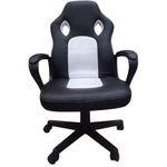 cadeira gamer pvc latcor preto e branco jaof-c5177br