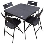 sala de jantar 5 peças latcor metal e pvc preto ahbzfp86