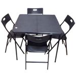 sala de jantar 5 peças latcor metal e pvc preto ahbzfp86