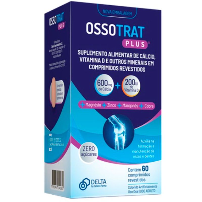 ossotrat plus d 600mg +200ui 60 comprimidos revestidos suplemento vitamínico-mineral cellera farma