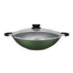 panela de alumínio panelux 32cm wok antiaderente maximum stone verde (mp)