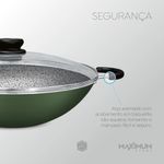 panela de alumínio panelux 32cm wok antiaderente maximum stone verde (mp)