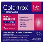 colartrox flex duplo 30 sachês colágeno tipo i e ii + vitaminas c e d kley hertz