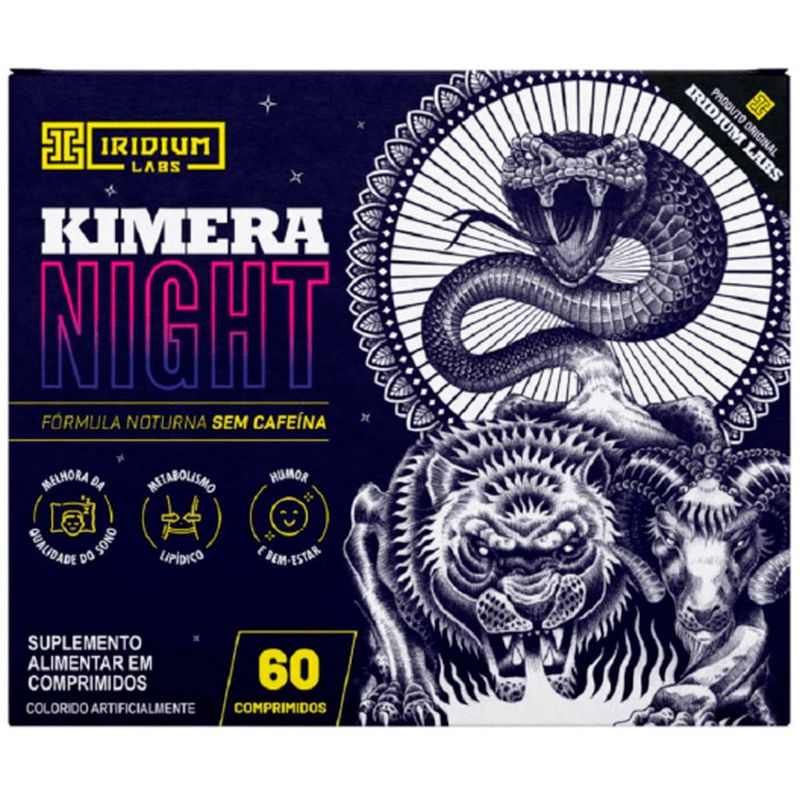kimera night 60 comprimidos termogênico noturno sem cafeína iridium labs