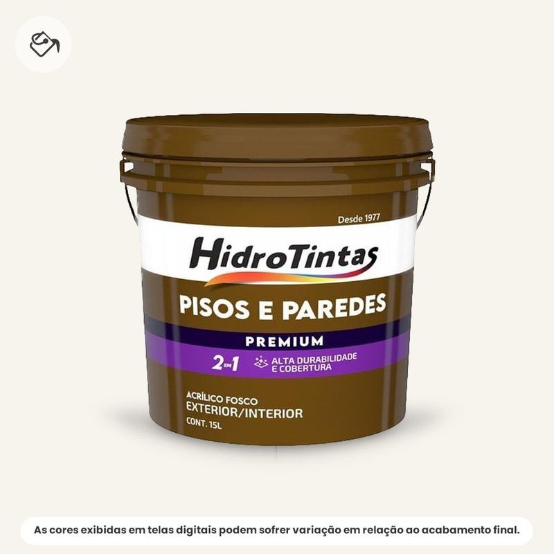 tinta acrílica premium fosca pisos e paredes hidrotintas 15l branco neve (mp)